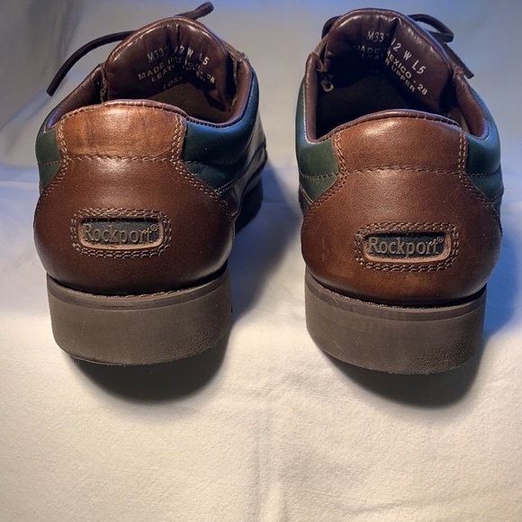 Rockport Vintage Leather Gore Tex Vibram Oxford Shoes Size 12 Brown & Green - Picture 3 of 12